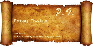 Patay Ibolya névjegykártya
